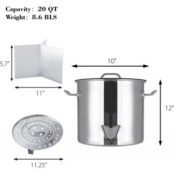 Pot de vapor de vapor tamale de acero inoxidable de 20QT