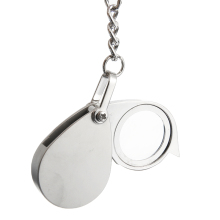 Mini Metal Folding Pocket 10X Magnifier Glass Loupe Keychain