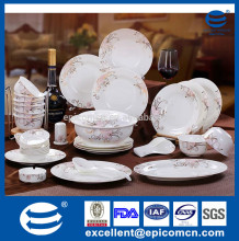 royal design bone china dinner set with gold flower design new bone China