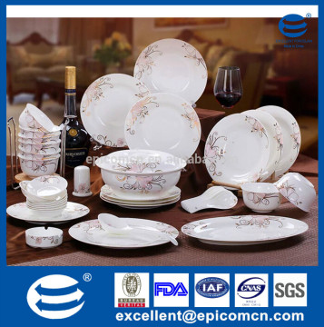royal design bone china dinner set with gold flower design new bone China
