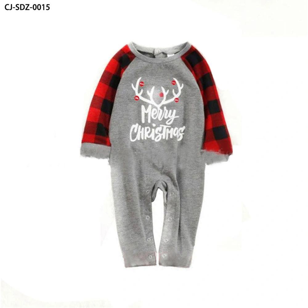 Merry Christmas Antler Top + Tartan Pants Family Matching Pajamas Set