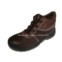 Sapato de couro café profissional meio corte de segurança (HQ1317)