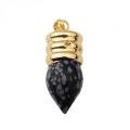 Natural lamp bulb Snowflack Crystal Pendant Plated Gold