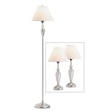 3pcs Table & Floor Lamps Set in Chrome