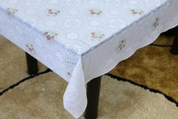 Printed oval pvc lace tablecloth by roll