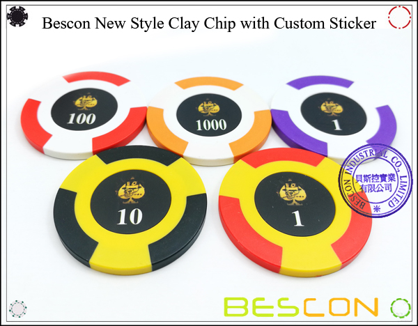 Bescon New Style Clay Chip with Custom Sticker-7