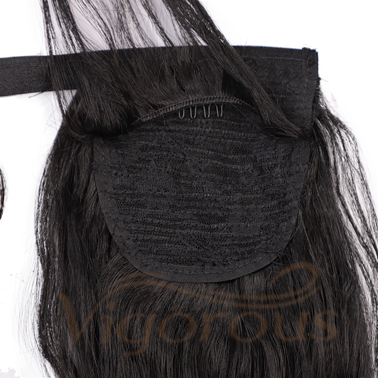 Vigorous Body Wave Magic Paste Wrap Around Upgraded Pocket Heat Resistant Fiber Drawstring Synthetic Ponytail Hair Extension
