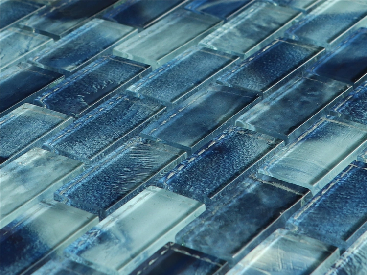 Pools Tile Supplier Factory Price Blue Swimming Pool Crystal Glass Mosaic Tile