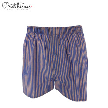 Woven mens cotton boxer shorts with button fly