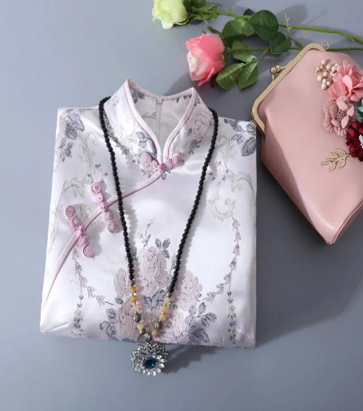 Hand-borduurwerk Cheongsam-jurk Hand Embroidery Cheongsam Dress