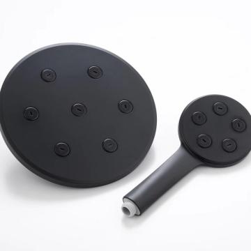 Bathroom ABS black round top overhead shower set