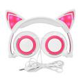 Cartoon Kids LED Light Up Cat Ear Auriculares