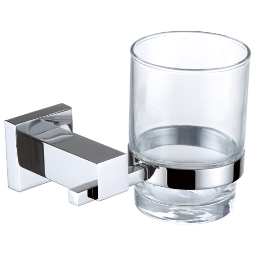 Square Wall Mounted Toothbrush Holder With Glass Cup