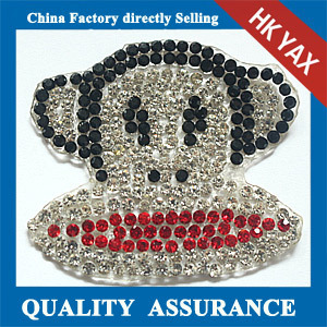 D1008  2014 China alibaba hot selling colorful rhinestone handmade custom rhinestone patches