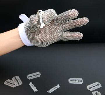 Stainless steel butcher safety ring mesh gloves