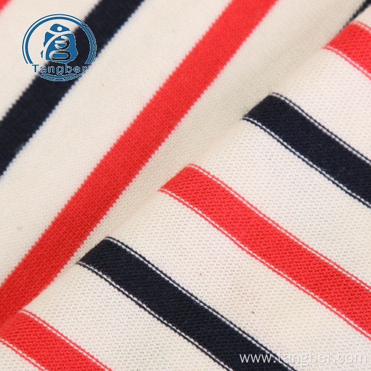 100% cotton yarn dyed stripe knitting fabric cotton