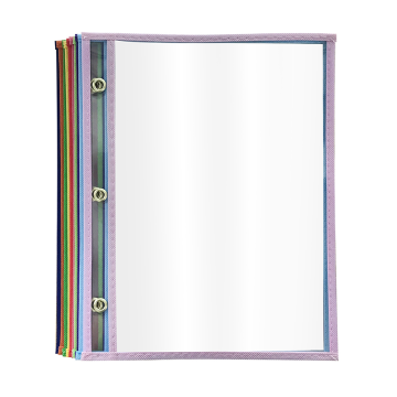 Pocket Pro PVC 3 Rings Dry Erase Pockets - Reusable Clear Plastic Sleeves