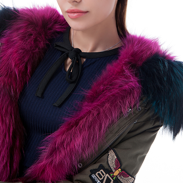 Purple fur cashmere winter coat