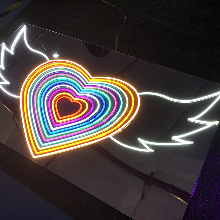 New design neon sign custom led neon logo heart and wings fashion led neon sign events and wedding decoration
