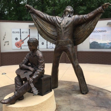 theme park bronze art foundry metal craft life size elvis statue