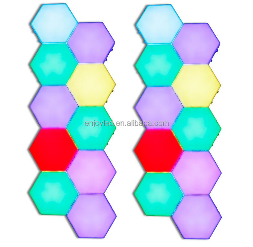 Rebow drop shipping stock wall mounted magnetic honeycomb quantum white touch DIY led night hexagonal lights