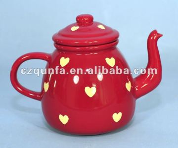Party ceramic teapot set with handle and lid