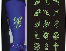 henna night glowing temporary tattoo sticker/ flash tattoo/tattoo design