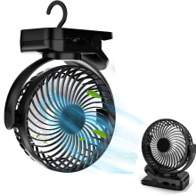 8000mAh USB Rechargeable Clip Fan with LED Lights