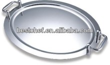 18-10 stainless steel Oval mirror tray with stackable handle