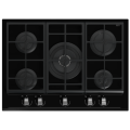 Cooktop a gás de teca Vidro preto