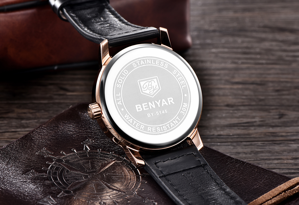 Νέα πολυτελής μάρκα BENYAR Ανδρικά ρολόγια δερμάτινο χαλαζία Reloj Hombre Αθλητικό Ρολόι Εβδομάδα μόδας Ρολόι Ημερομηνία Ρολόι Αντρικό relogio Masculino