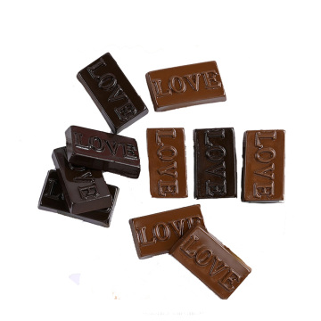 Resin Chocolate Pieces Slime Charms Square Love Chocolate Candies Resin Flat Back Cabochons Dollhouse Food Kids Gift