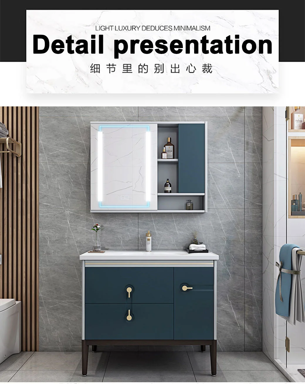 Om Cabinet Floor Mounted Washbasin Wash Hand Wash Basin Cabinet