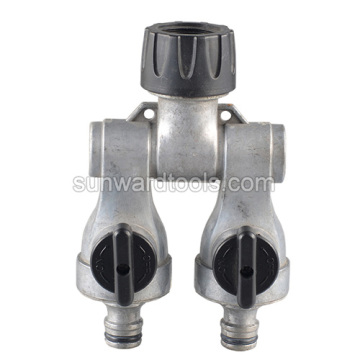 Metal 2 way tap adaptor