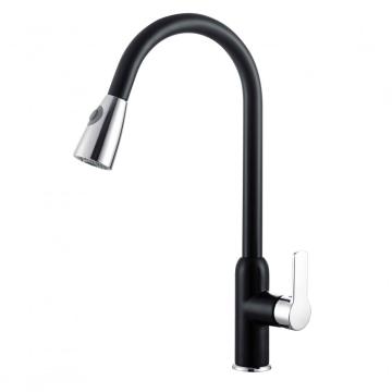 Single Handle Black Pull Down Kitchen Faucet