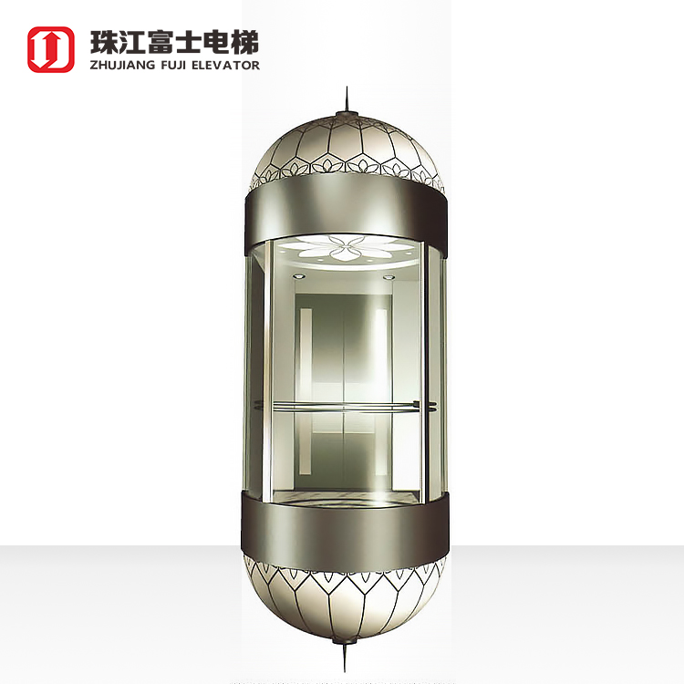 Top Quality Fuji Brand Hydraulic drive circular round special glass elevator