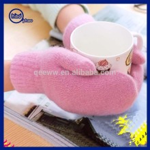 2016 new style custom made fashion rabbit fur knit mitten women gloves