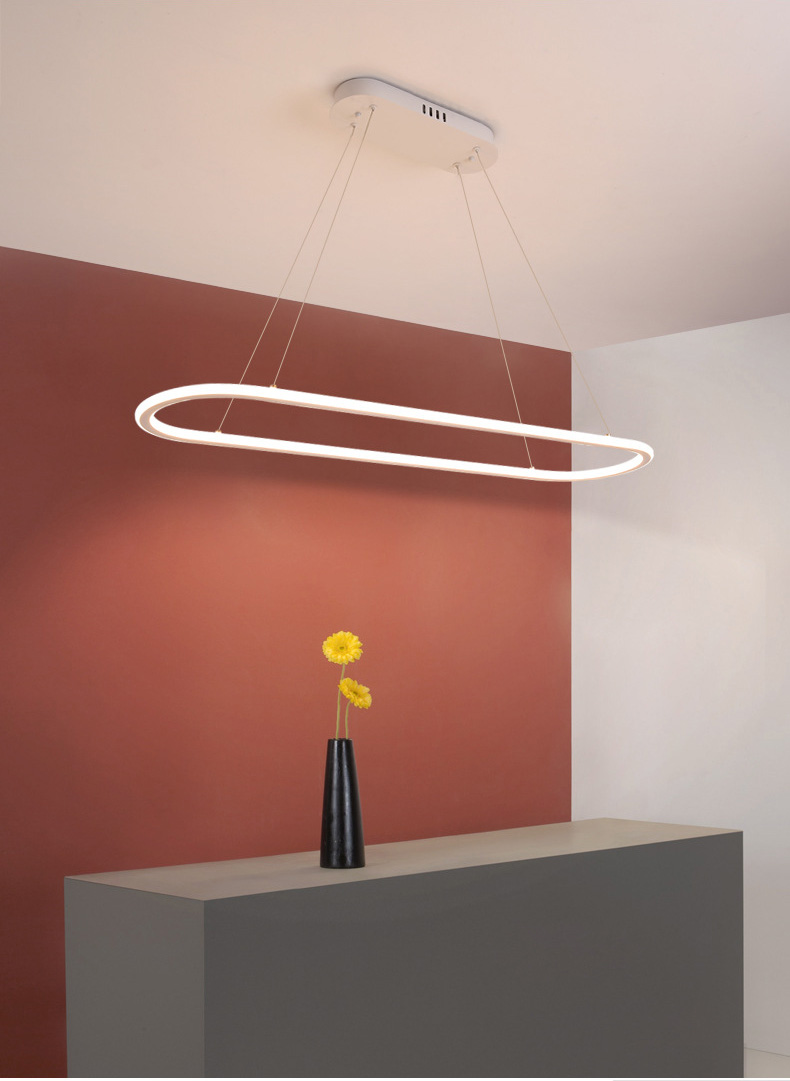 New style chandelier led pendant light creative rectangular dining table hanging lamp