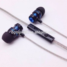 Lead and nickel free eco-friendly ROHS metal earbuds with mic