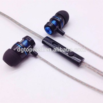 Lead and nickel free eco-friendly ROHS metal earbuds with mic