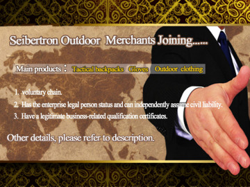 Seibertron Outdoor clothing Tactical backpack sports gloves merchants joining