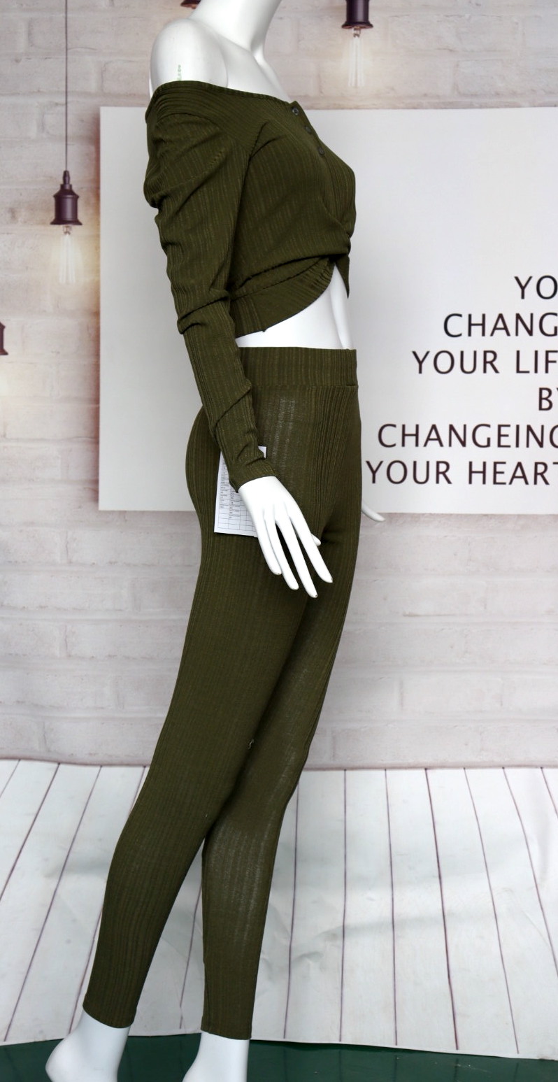 Women's Rib Fabric Crop Suit
