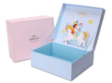 Rigid pop-up gift box with a gift bag