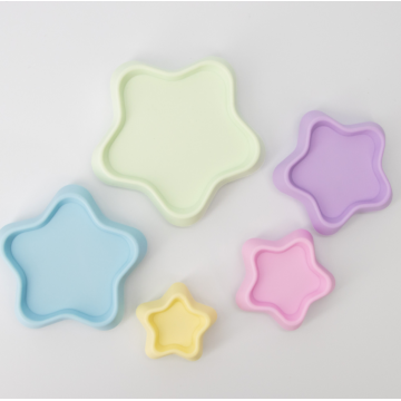 Éléments de construction de jouets d&#39;empilage pour bébé en silicone Star