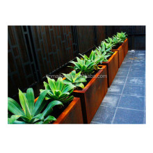 Decorative Weathering Steel Planter Boxes with Laser Cut Trellis