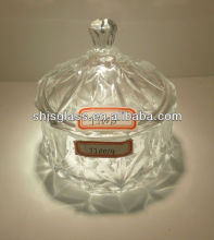 glass covered candy dish
