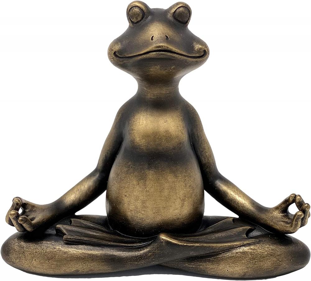 6 &quot;H Resina meditante statua della rana yoga