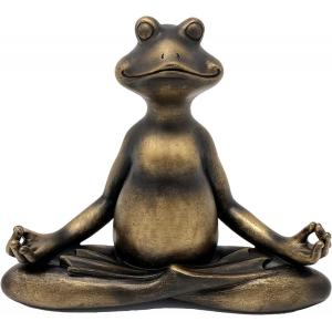 6 &quot;H Mediting Yoga Frog Statue