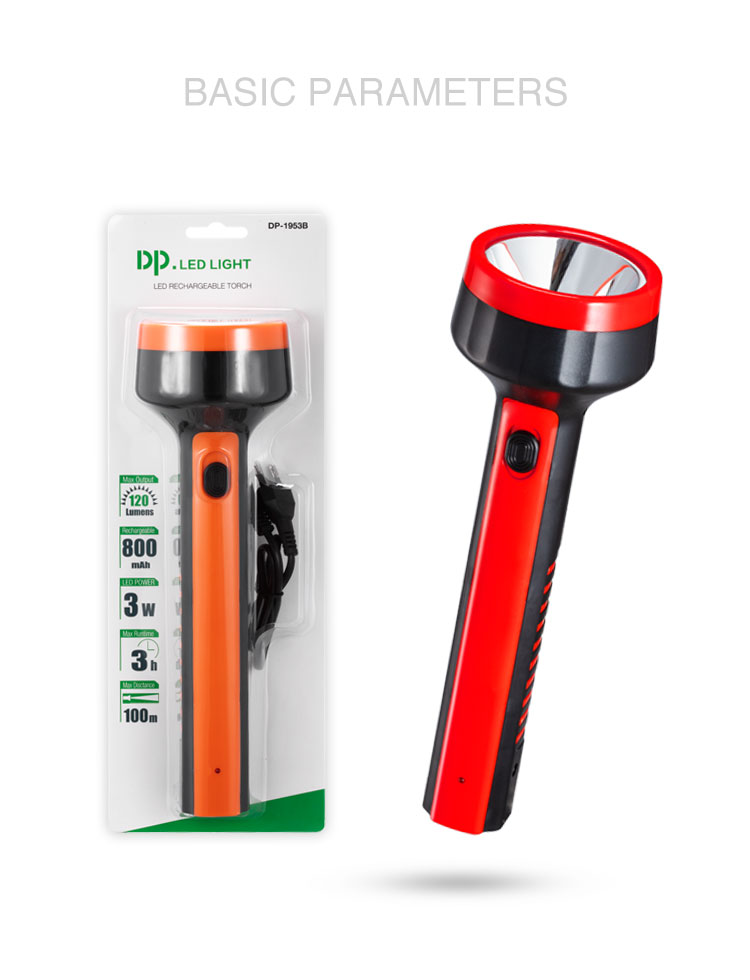 05-1953B-DP 3W Rechargeable Portable LED Torch Flashlight 05-1953B-DP 3W Rechargeable Portable LED Torch Flashlight