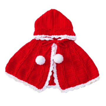 Red Plush Cute Knit Cape